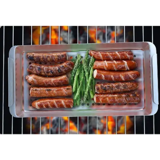 Yukon Glory Triple Grill Basket Set With Clip-On Handle, Perfect For Grilling Fish, Veggies and Meats image {7}