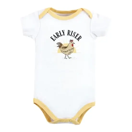 Hudson Baby Unisex Baby Cotton Bodysuits, Tractor image {4}