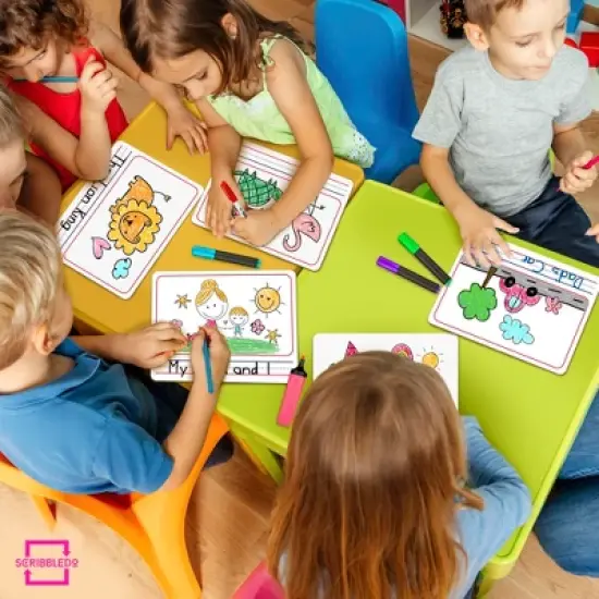 SCRIBBLEDO Picture Lined 9"x12" Dry Erase Board Reusable Handwriting Practice Whiteboard for Students Kids & Classroom Learning image {3}