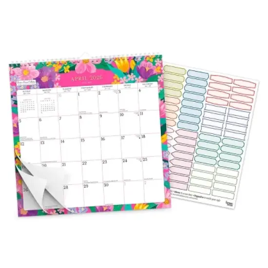 Plato Bonnie Marcus Square Wire-O Calendar with Sticker Sheet July 2025 - December 2026 image {2}