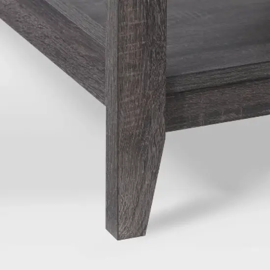 Hollywood Side Table with Shelf Dark Gray - CorLiving image {4}