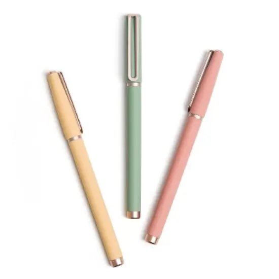 U Brands 3ct Soft Touch Felt Tip Pens - Rose Gold Accents: 0.7mm Black Ink, Journaling & Cute Pens, Stationery Set image {3}