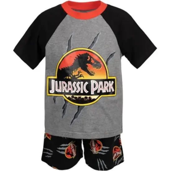 Jurassic World Jurassic Park Dinosaur Blue T-Rex T-Shirt and French Terry Shorts Outfit Set Toddler image {4}