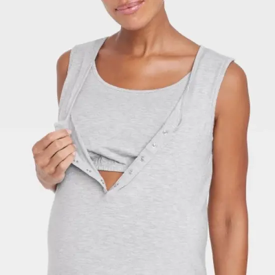 Sleeveless Nursing Henley Maternity Dress - Isabel Maternity by Ingrid & Isabel&trade; image {3}