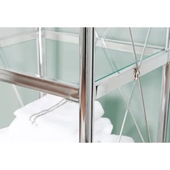 Pinnacle 4-Tier Shelf Chrome - Linon image {7}