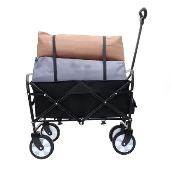YONWAY Foldable Wagon Cart with Strapping System, Beach Wagon, Utility Cart,for Camping Shopping Sports Gardening Fishing Supports 225 Lbs image {12}