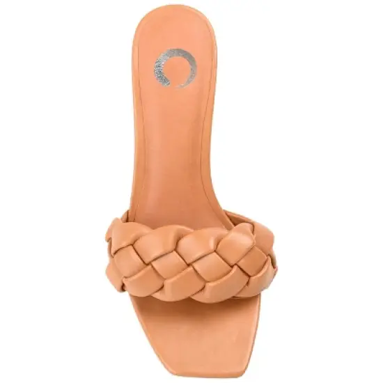 Journee Collection Womens Hattie Tru Comfort Foam Open Toe Mid Stiletto Pumps Mocha 6 image {3}