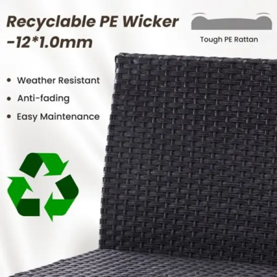 Syemin Patio Seating Sets of 2, Outdoor Wicker Chairs Armless Sofa for Garden, Balcony, and Backyard, Beige, 23.8"*30"*30.7" image {2}