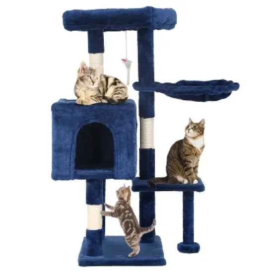 FDW Multi-Functional Cat Tree for Climbing Scratching and Resting Cat Tower for Indoor Cats with Cat Scratching Post Cat Condo Furniture image {10}