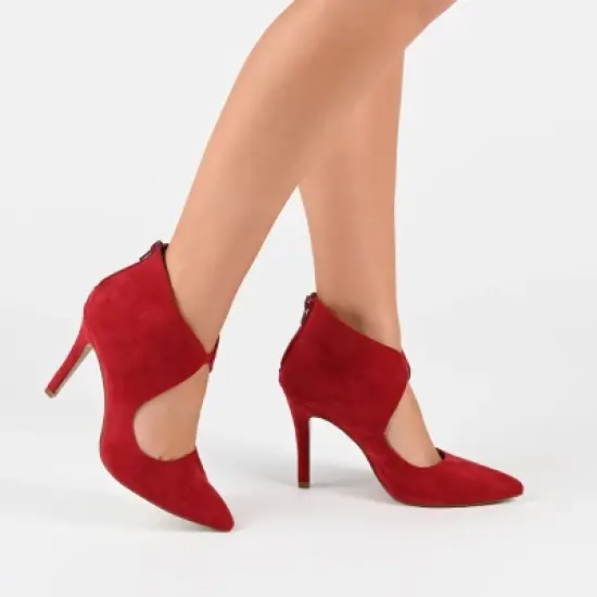 Journee Collection Womens Junniper Back Heel Zip High Stiletto Pointed Toe Pumps image {8}