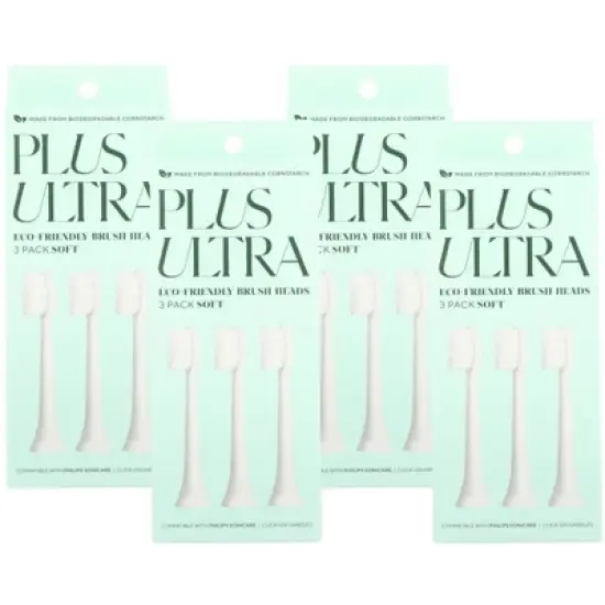 Plus Ultra Eco-Friendly Brush Heads 3 Pack Soft Bristle - Case of 4/3 ct image {3}
