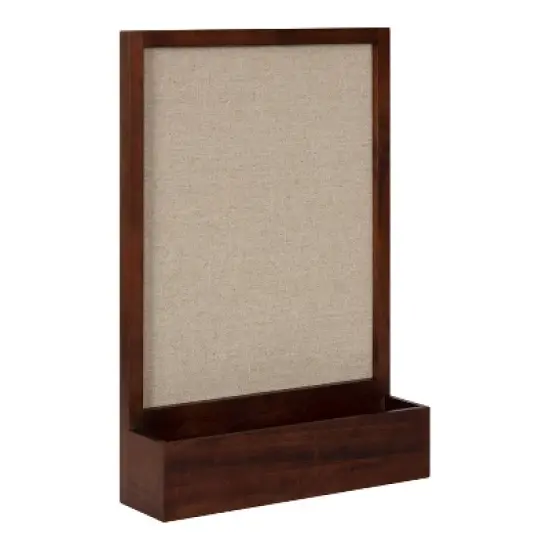 15" x 22" Hutton Framed Fabric Pinboard with Pocket Shelf - Kate & Laurel All Things Decor image {8}