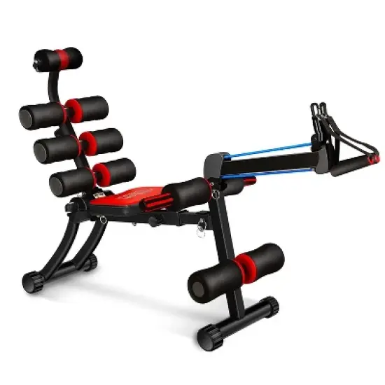 MBB Fitness 22 in 1 Wonder Master Foldable Adjustable Abdominal Workout Chair & Rowing Machine for Home Gym with Training Guide, Black (2 Pack) image {1}