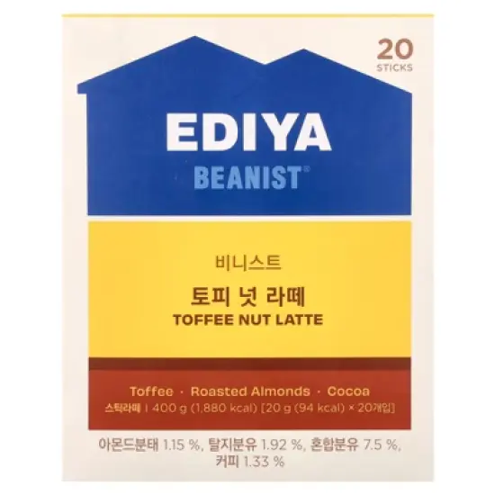 Ediya Beanist&reg;, Toffee Nut Latte, 20 Sticks, 0.7 oz (20 g) Each image {3}