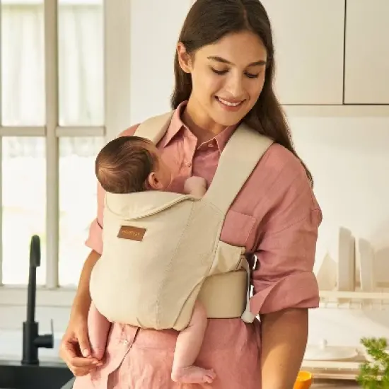 Momcozy Newborn Baby Carrier - Ivory image {1}