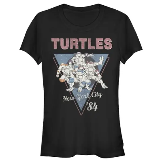 Junior's Teenage Mutant Ninja Turtles Vintage Group Triangle T-Shirt image {3}