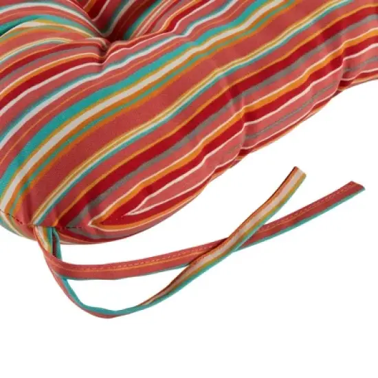 Watermelon Stripe Outdoor Seat Cushion - Kensington Garden image {3}