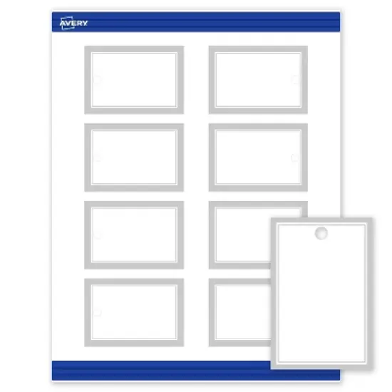 Avery Rectangle Tags, Silver Border, 2" x 3", 80ct image {9}