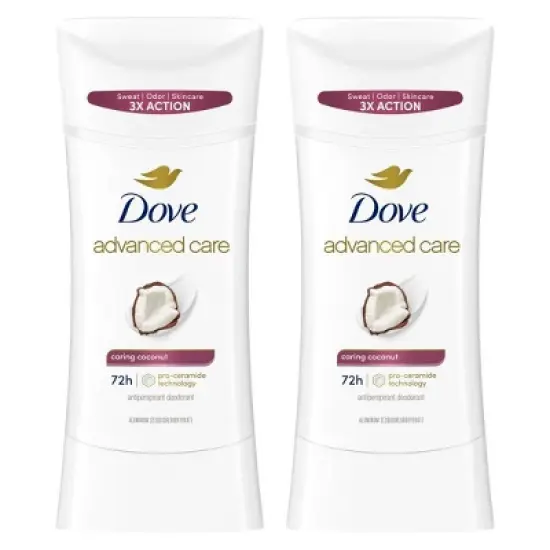 Dove Beauty Advanced Care Caring Coconut 72-Hour Women's Antiperspirant & Deodorant - 2.6oz/2pk image {10}