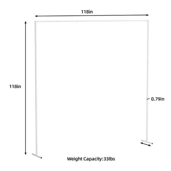 Artloge 9.8Ft Flexible adjustment Wedding Arch Backdrop Stand Rectangle Curtain Frame Flower Decoration Shelf for Wedding Venue Garden Arbor Decor image {2}