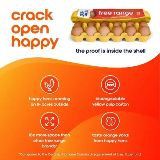 Happy Egg Co. Large Brown Grade A Free Range Eggs - 12ct image {5}
