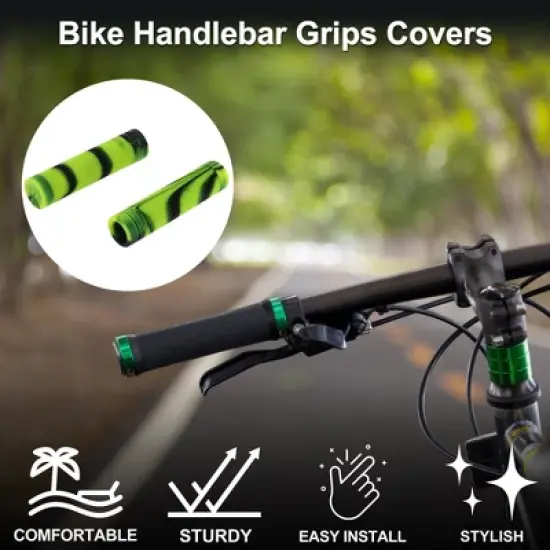 Unique Bargains Bike Handlebar Grips Covers 4.92" Yellow 1 Pair image {1}