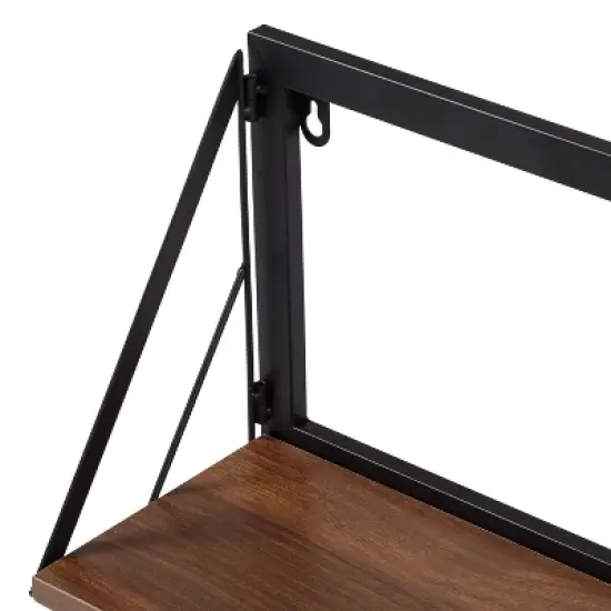 Honey-Can-Do Small Laundry Wall Shelf with Wood Walnut image {3}