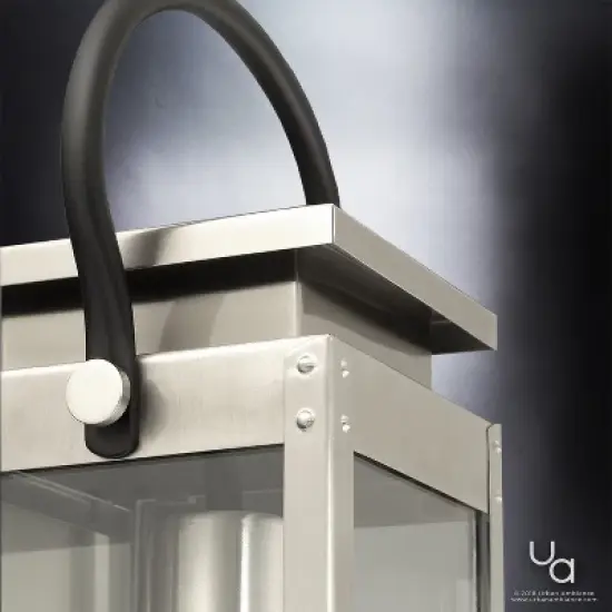 Urban Ambiance Luxury Modern Farmhouse Outdoor Wall Light,  15-7/8"H x 6-1/2"W,  Stainless Steel Finish, UHP1130 image {4}