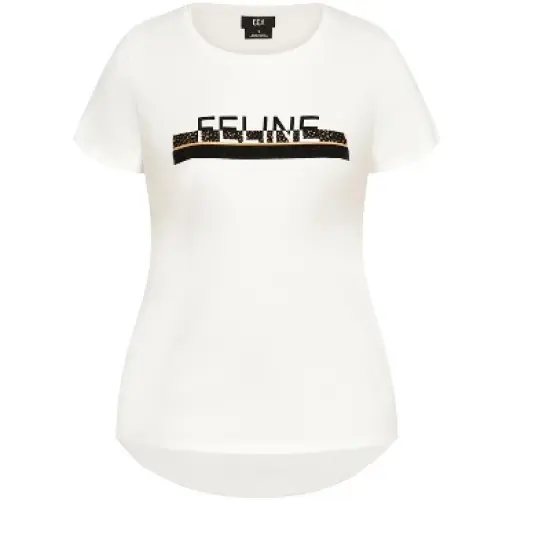 Women's Plus Size  Feline Tee - ivory | CCX image {2}