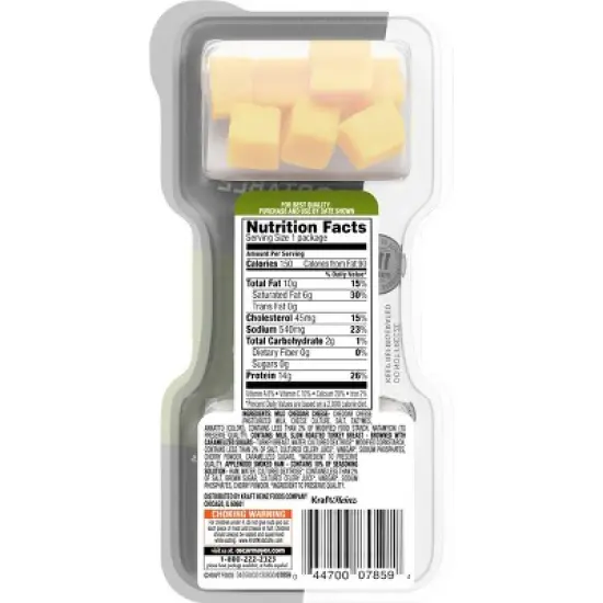 P3 Portable Protein Snack Pack with Turkey, Ham & Cheddar Cheese - 2.3oz image {1}