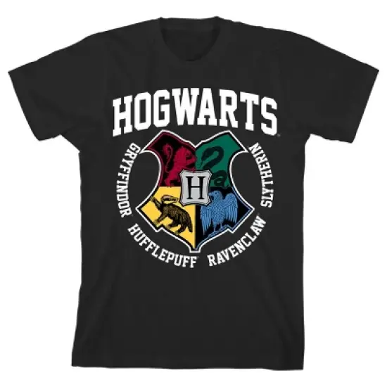 Harry Potter Hogwarts Houses Pride Black T-shirt Toddler Boy to Youth Boy image {6}