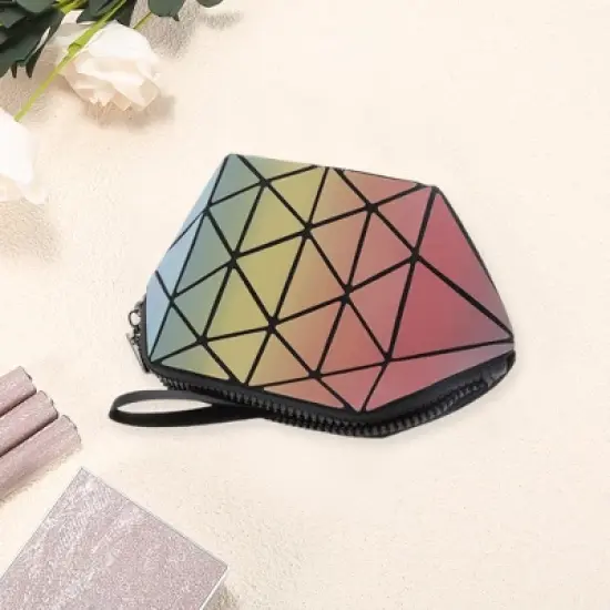 Unique Bargains Women's Geometric Shell Makeup Bag 1 Pc image {2}
