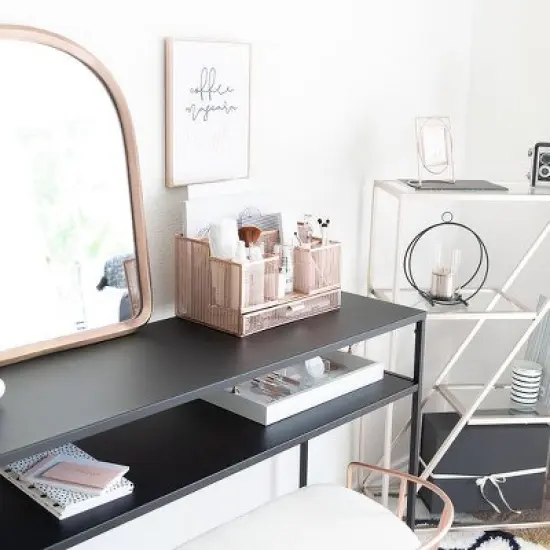 Blu Monaco Rose Gold Desk Organizer with Sticky Note & File Holder image {2}