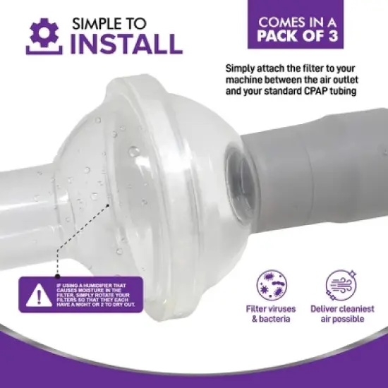 Mars Wellness Universal Fit in-Line Filter for CPAP and BiPAP image {3}