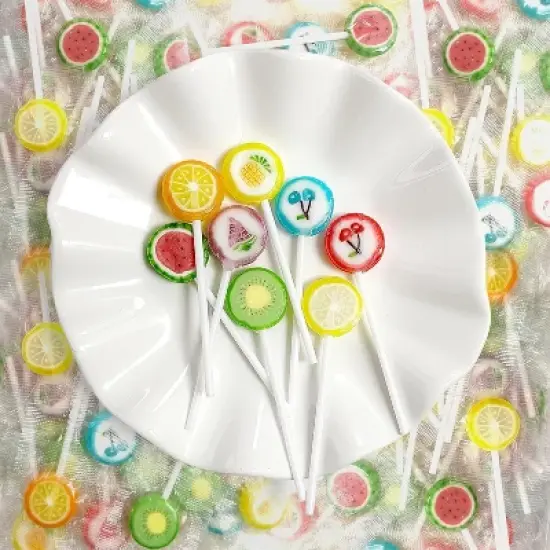 4E's Novelty Fruit Lollipops Bulk Set &ndash; 84 Individually Wrapped Suckers for Parties & Treat Bags, 1.1lb image {8}