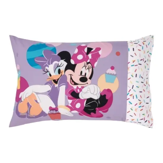 Disney Minnie Mouse Let's Party Pink, Lavender, and White Balloons, Cupcakes, and Confetti Party at Minnie's 4 Piece Toddler Bed Set image {4}
