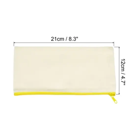 Unique Bargains Canvas Makeup Pencil Organizing Blank DIY Zipper Pouches 10 Pcs image {1}