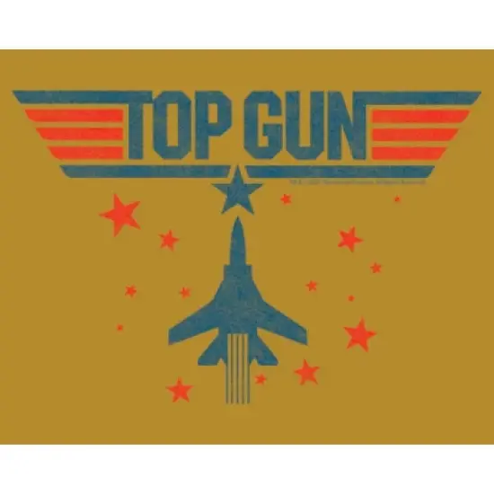 Junior's Top Gun Fighter Jet and Stars Logo Festival Muscle Tee image {1}