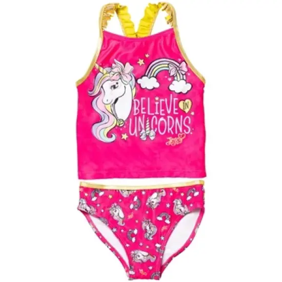 JoJo Siwa Girls Racerback Tankini Top and Bikini Bottom Swim Set Little Kid to Big Kid  image {7}