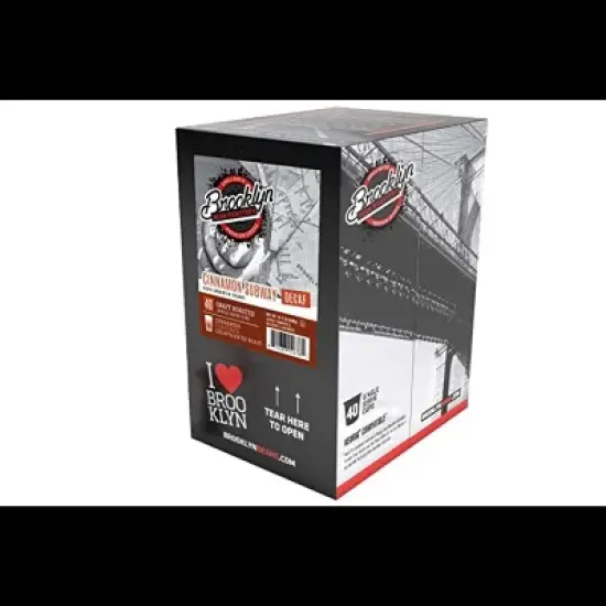 Brooklyn Beans Cinnamon Subway Decaf Coffee Pods,Compatible 2.0 Keurig, 40 Count image {1}