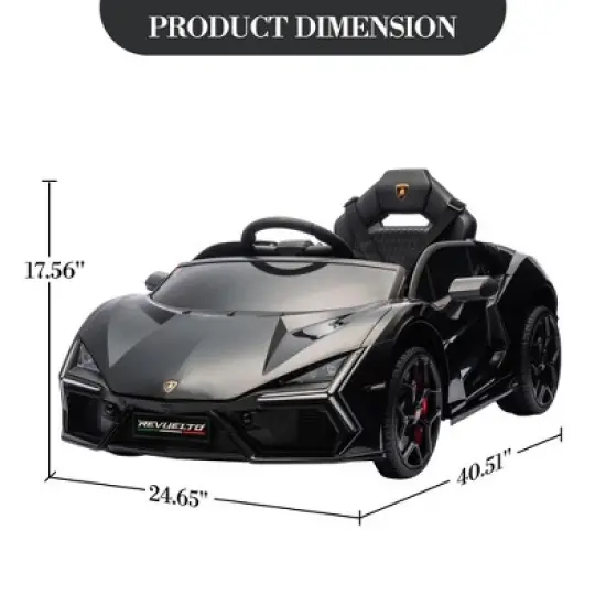 12V Kids Ride On Car with Remote Control, Battery Powered Sports Car Toy with Dual 25W Motors, Spring Suspension, Headlight, Music for Toddler 3+ image {2}