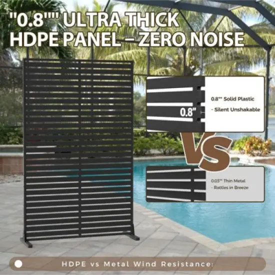 DSVIMOY 72" H&times;45" W Outdoor Privacy Screen Fence Screen Panels Wall Ultra Thick HDPE Wind Resistant for Outdoor Patio Balcony Backyard Garden image {5}