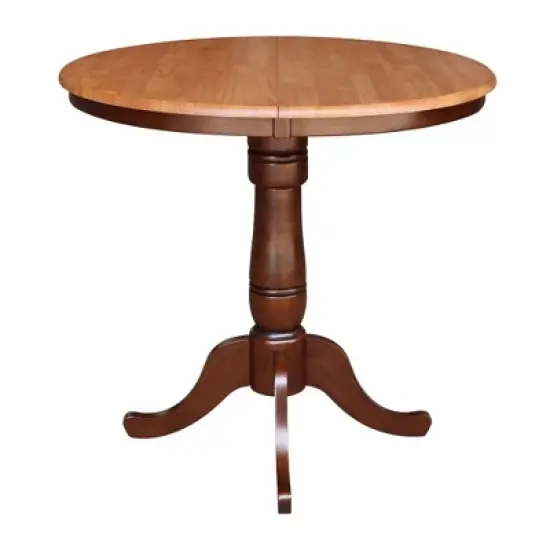 36" Round Counter Height Dining Table with 12" Leaf - International Concepts image {2}