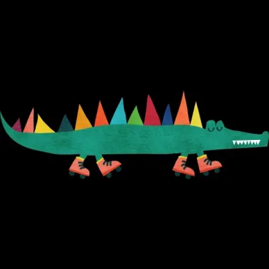 Women's Design By Humans Whimsical Crocodile On Skates By radiomode Racerback Tank Top image {1}