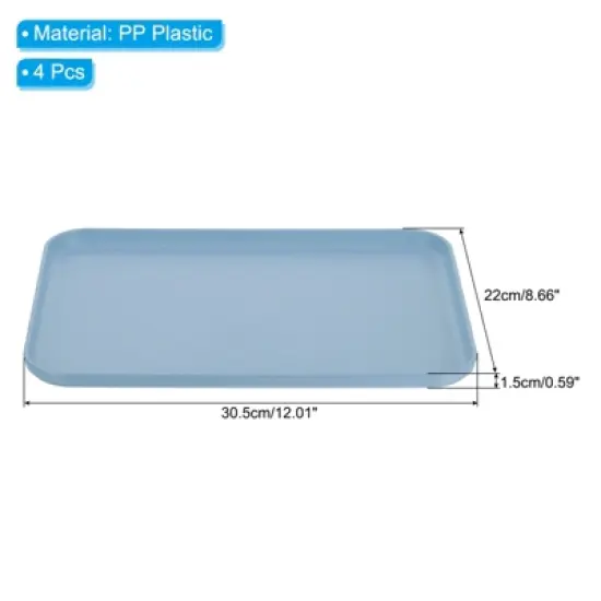 Unique Bargains Plastic Reusable Serving Tray 4 Pcs image {1}