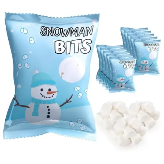 4E's Novelty Snowman Bits Mini Marshmallow 50 Packs - Vanilla Flavored Individually Wrapped Marshmallows Packets for Hot Chocolate & Stocking Stuffers image {8}