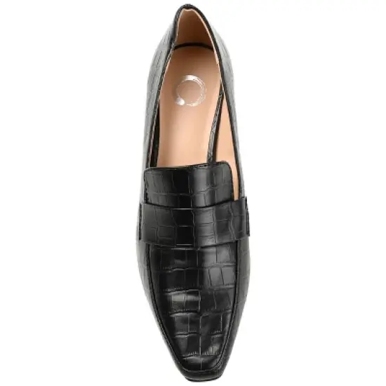 Journee Collection Womens Celina Kitten Heel Loafer Square Toe Pumps image {3}