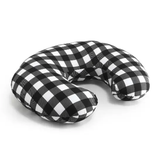 The Peanutshell Nursing Pillow for Breastfeeding, Black and White Buffalo Plaid image {6}