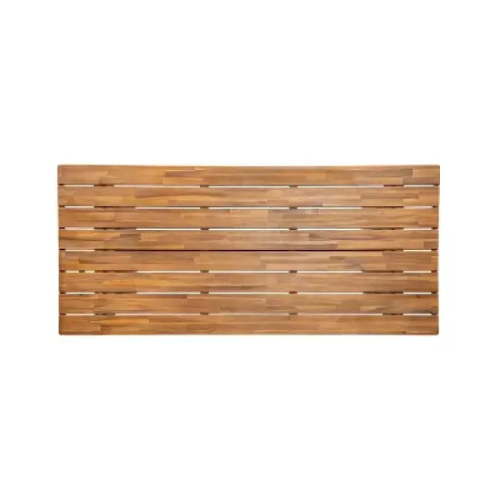 Christopher Knight Home Liliana Rustic 6 Piece Outdoor Acacia Wood Dining Set with Rattan Slatted Table and Cushions image {7}