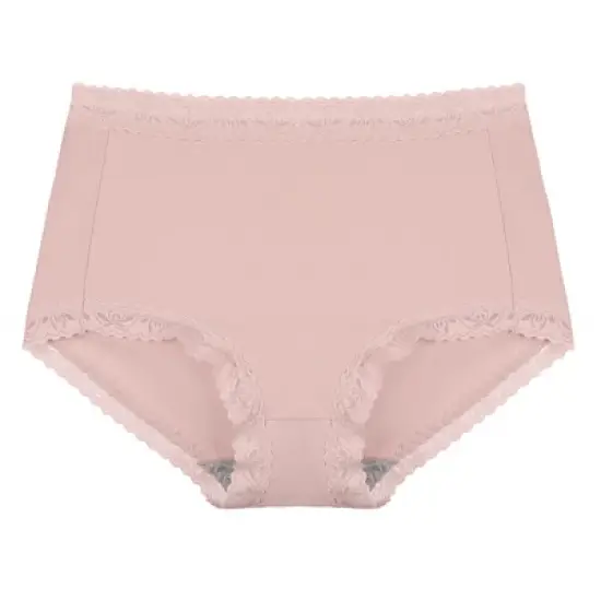 Agnes Orinda Women Plus Mid Waisted Lace Trim Soft Breathable Stretch Briefs Underwear image {5}